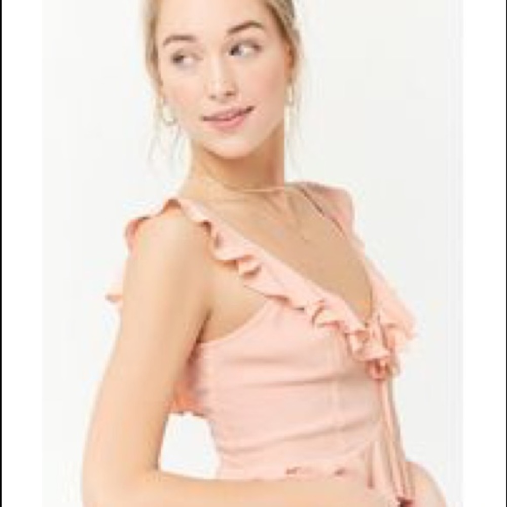 F21 sleeveless ruffle top